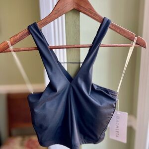 Athleta Black V-Neck Swim Bikini Top